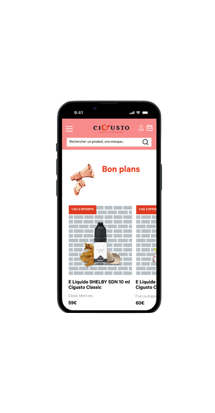 Image de l'interface du site web de Cigusto