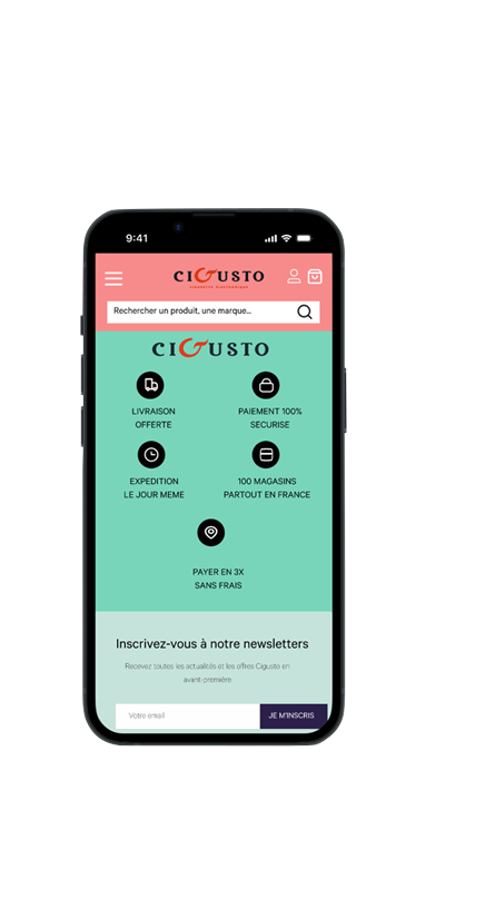 Image de l'interface du site web de Cigusto