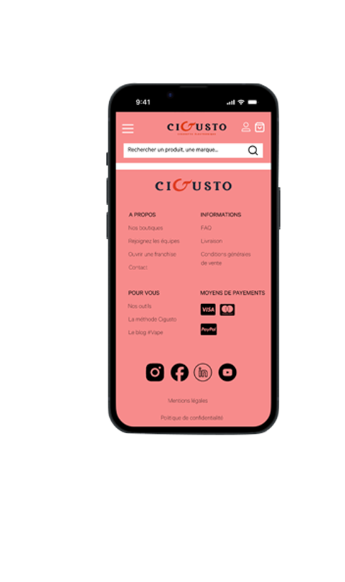 Image de l'interface du site web de Cigusto